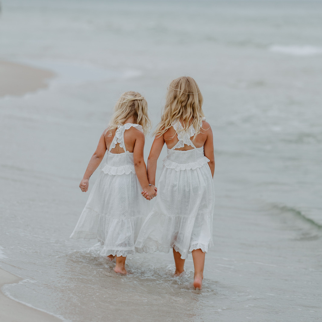 Two girls walking on the beach in Panama City Beach, Florida by Shore Shooters